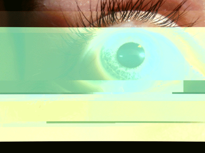 mon oeil en glitch animé